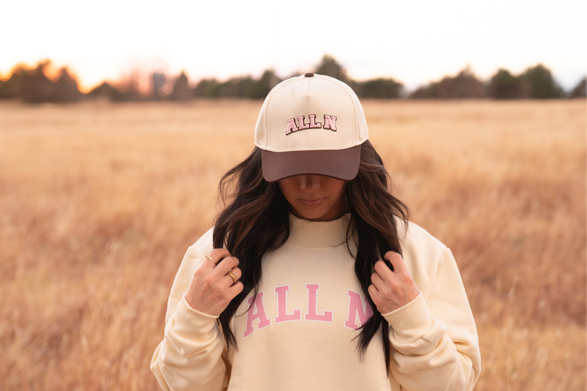 ALL N Varsity Apricot Oversized Mockneck