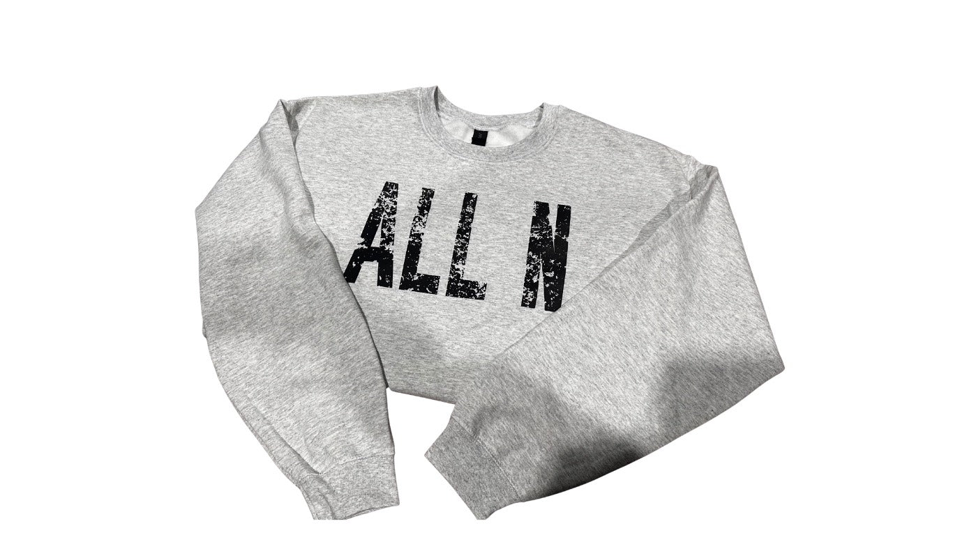 Black ALL N Distressed Sweatshirt