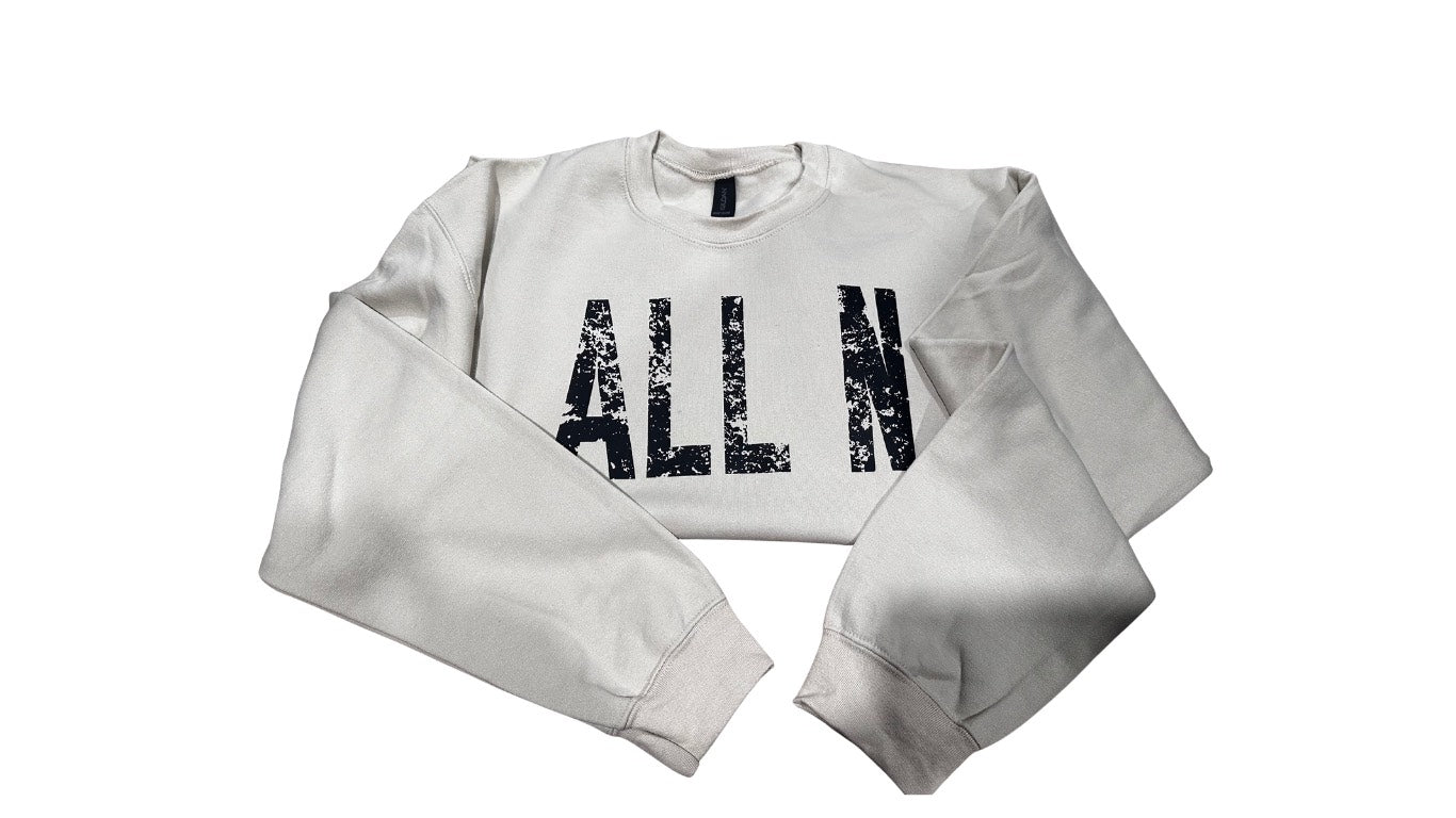 Black ALL N Distressed Sweatshirt