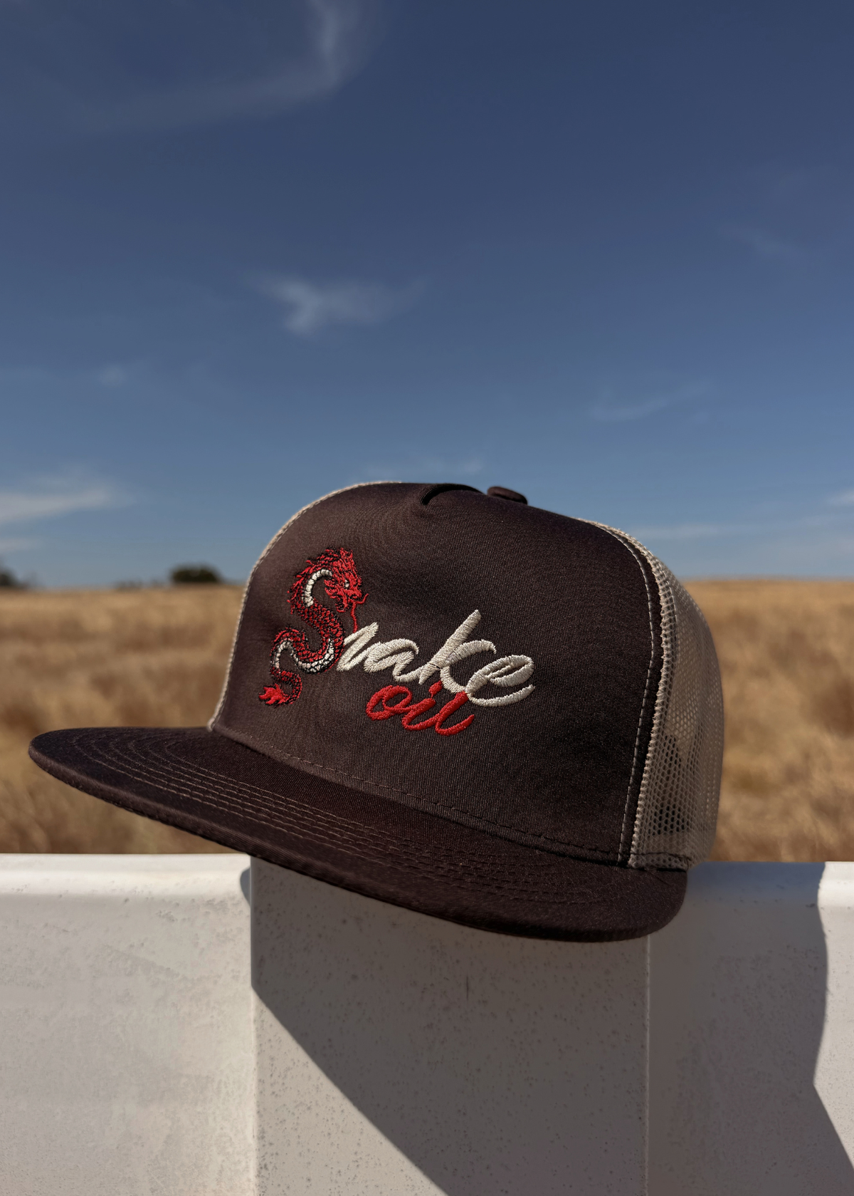 Chocolate Embroidered Flat Bill