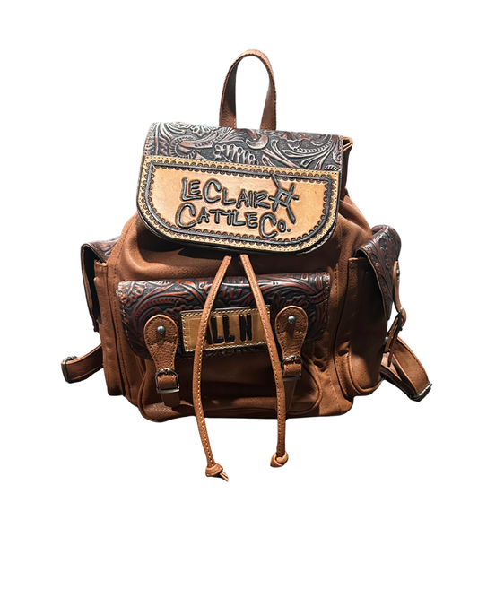 Customized Tooled Leather All N Clipper Bag