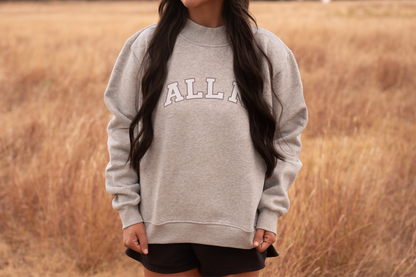 ALL N Varsity Gray Oversized Mockneck