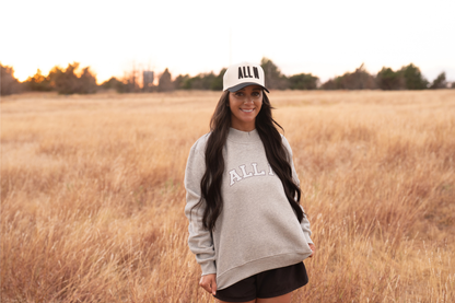ALL N Varsity Gray Oversized Mockneck