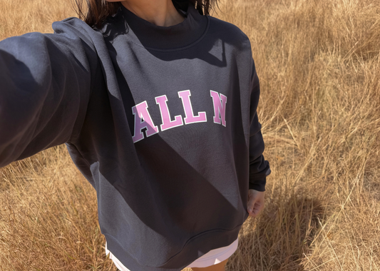 ALL N Varsity Navy Oversized Mockneck