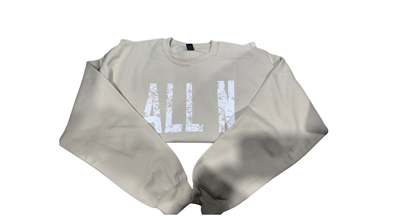 White ALL N Distressed Sweatshirt
