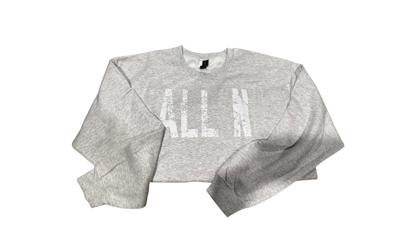 White ALL N Distressed Sweatshirt