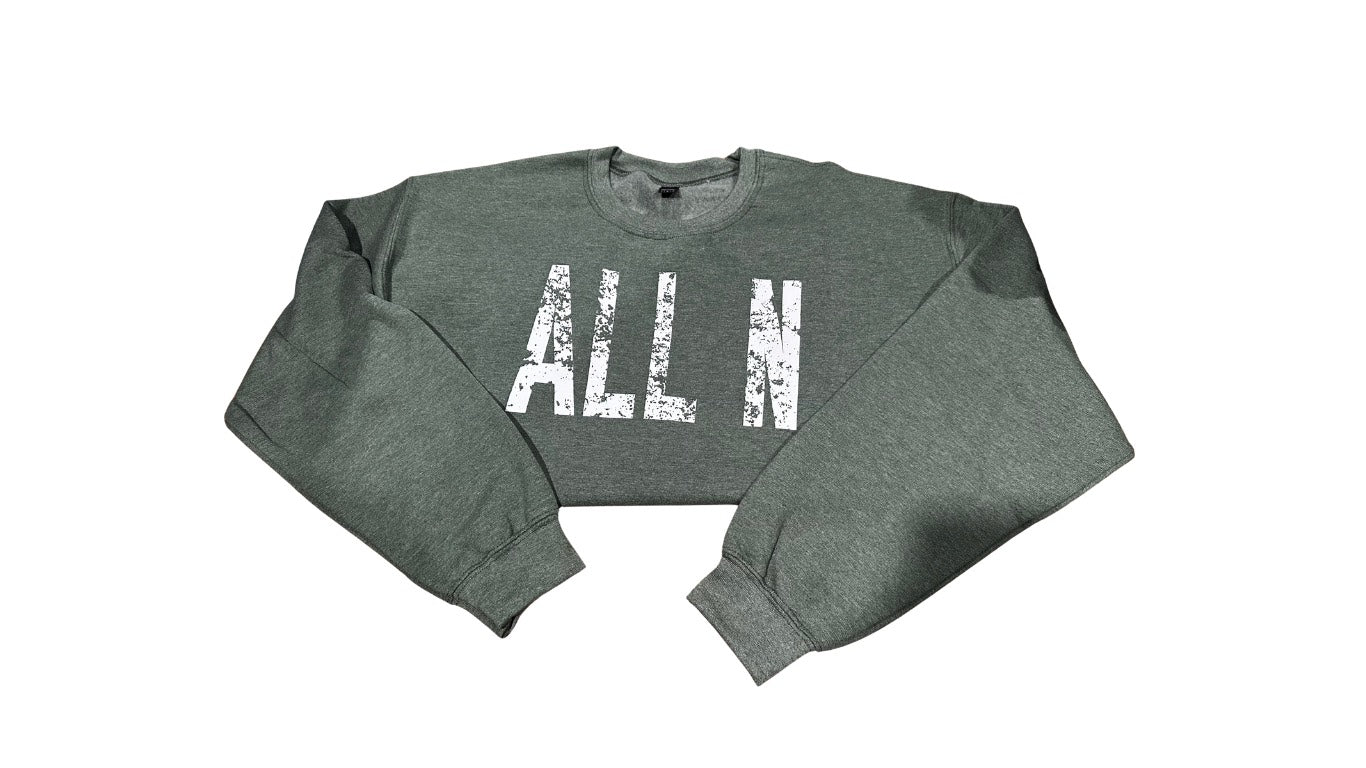 White ALL N Distressed Sweatshirt