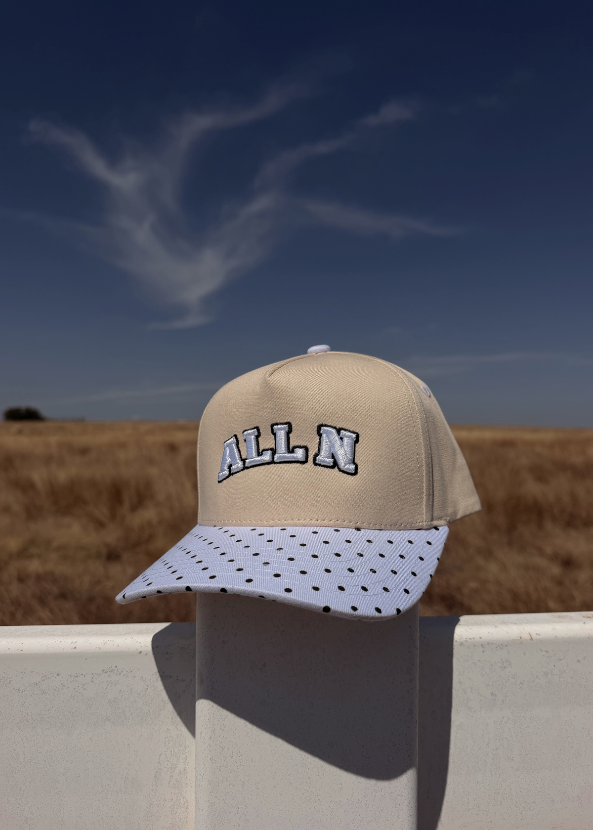 Polka Dot All N Varsity Puff Lettering